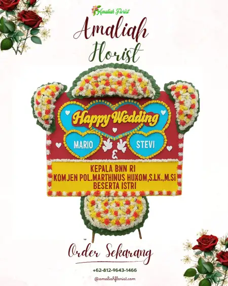 Papan Bunga Pernikahan Badiri